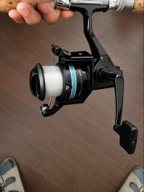 Fully serviced re-spooled spinning reel after service